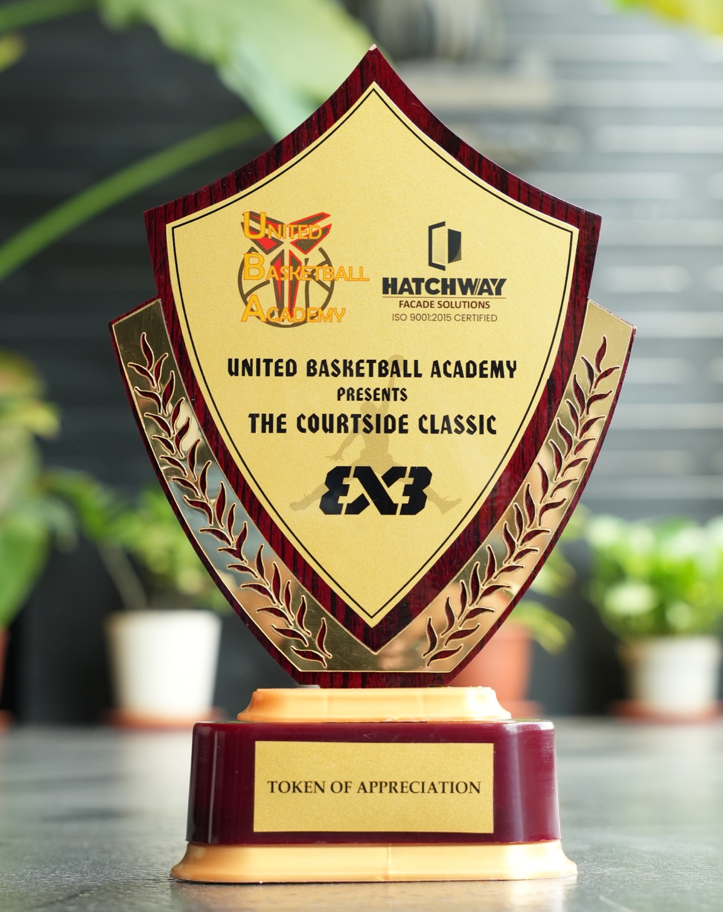 United Basketball Academy — The Courtside Classic, Token of Appreciation