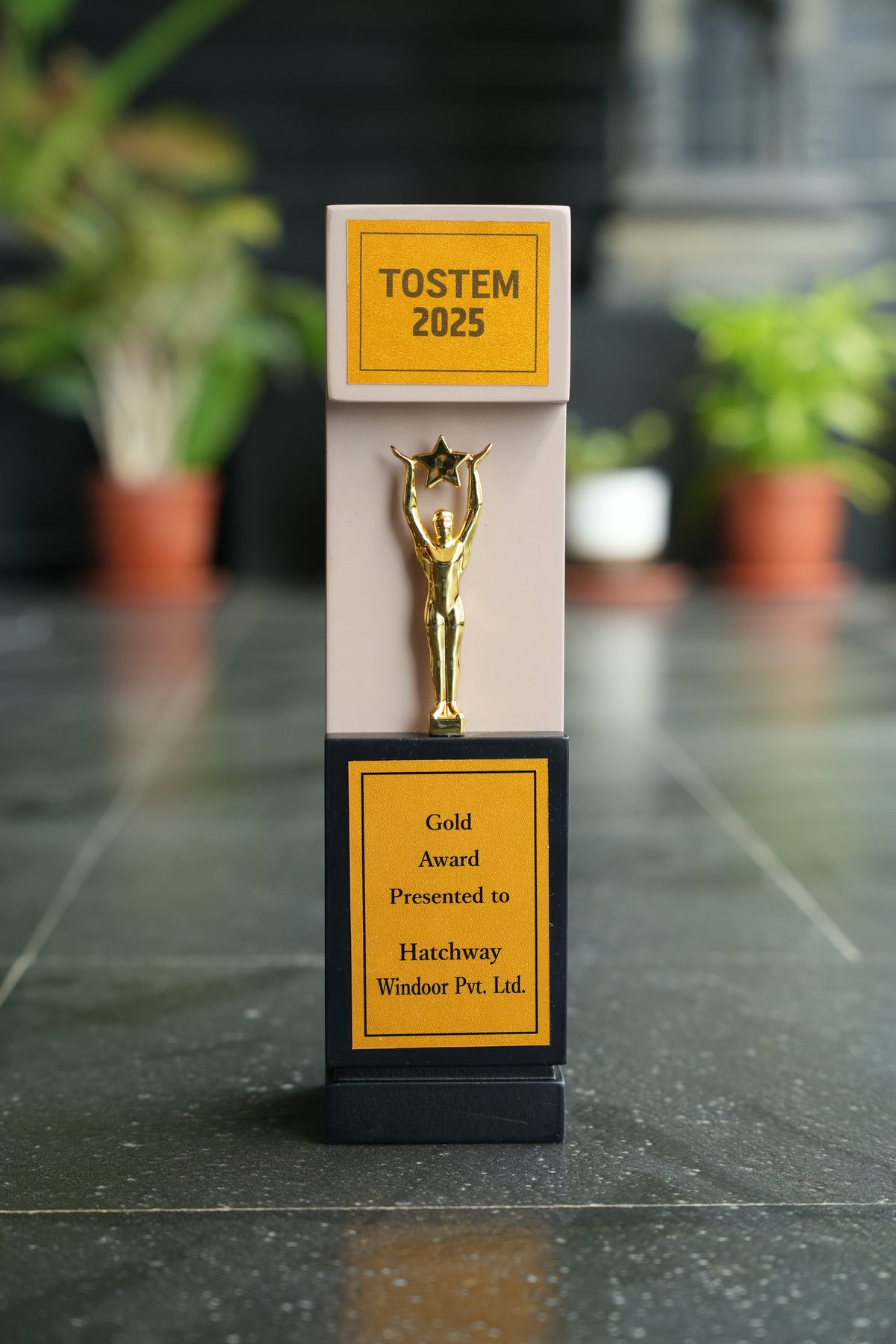 TOSTEM 2025 Gold Award — Presented to Hatchway Windoor Pvt. Ltd.